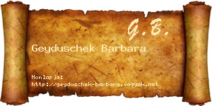 Geyduschek Barbara névjegykártya